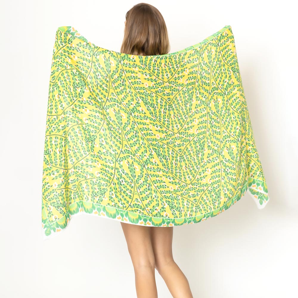 Green Abstract Printed Oblong Scarf