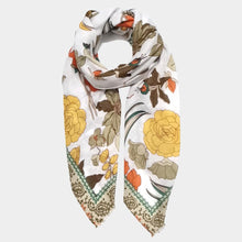 Load image into Gallery viewer, Taupe Flower Printed Oblong Scarf
