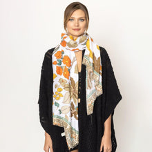 Load image into Gallery viewer, Taupe Flower Printed Oblong Scarf
