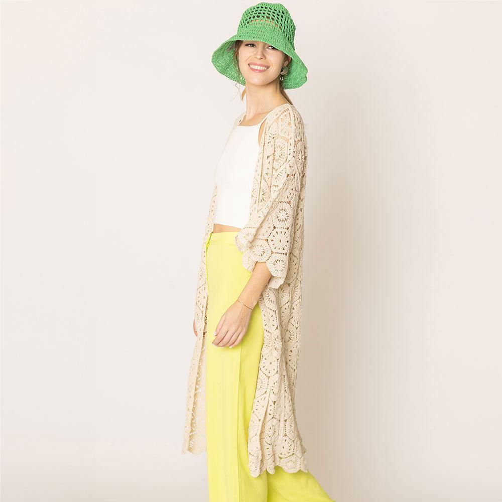 Ivory Crochet Long Cover Up Poncho - Jewelry Store by Erik Rayo