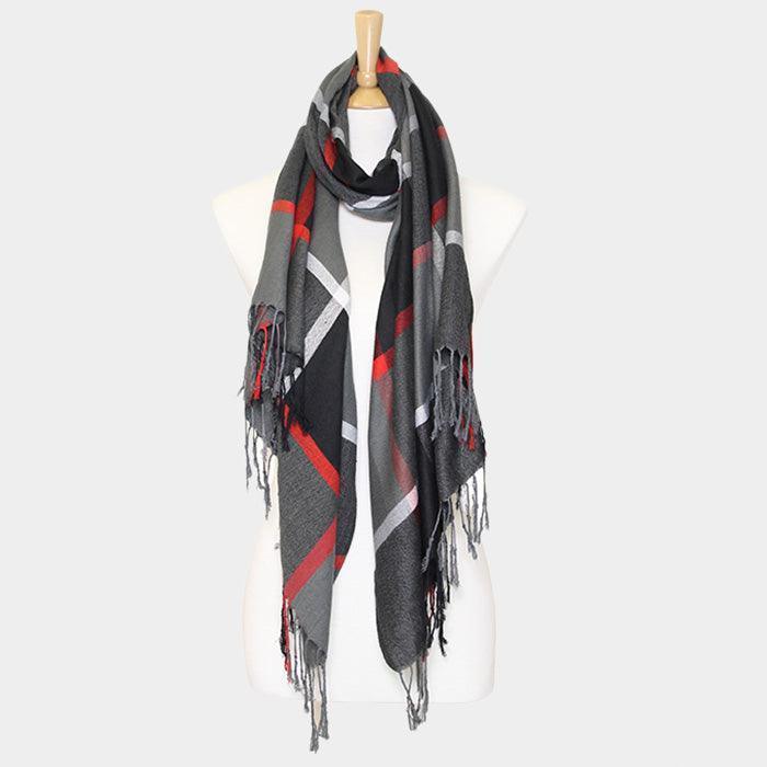 Black Plaid Scarf - Jewelry Store by Erik Rayo