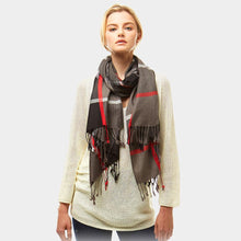 Load image into Gallery viewer, Black Plaid Scarf
