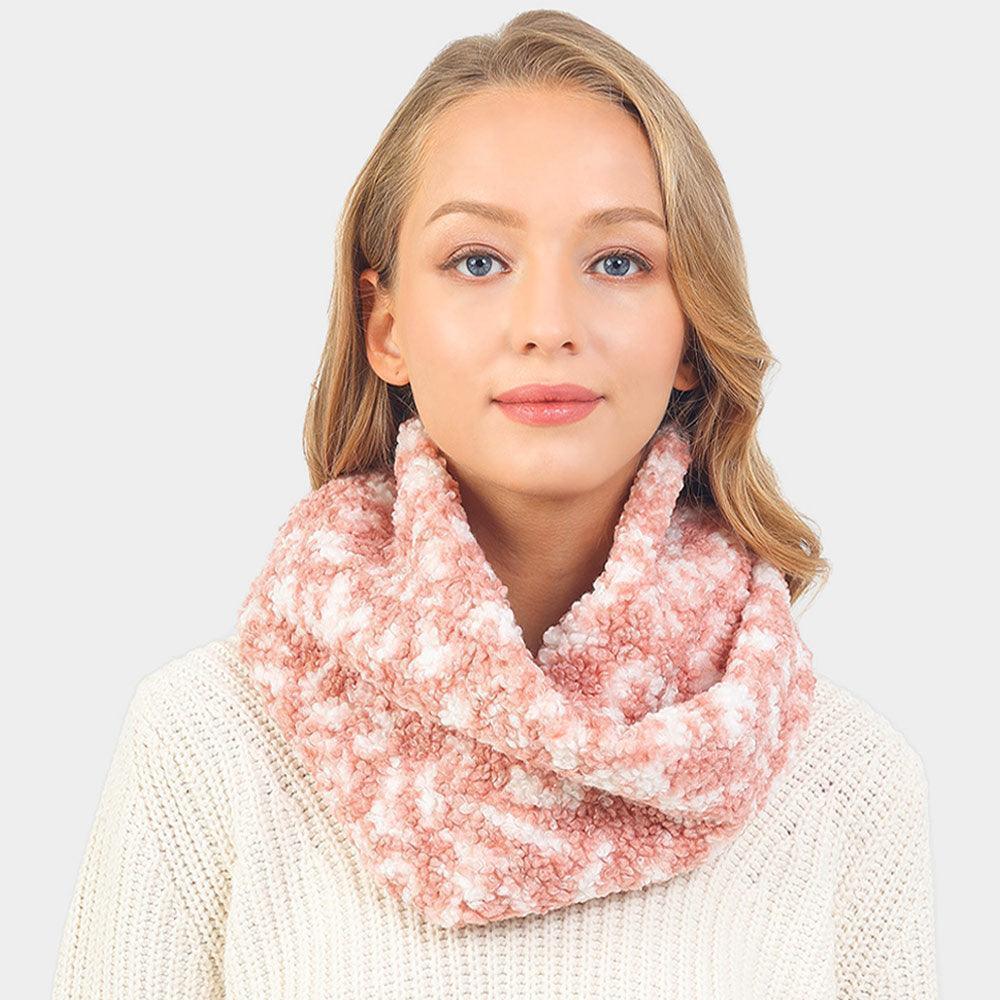 Pink Colorful Leopard Pattern Teddy Bear Infinity Scarf - Jewelry Store by Erik Rayo