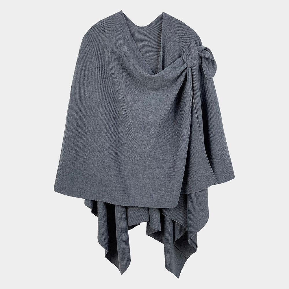 Charcoal Shoulder Strap Solid Ruana Poncho - Jewelry Store by Erik Rayo