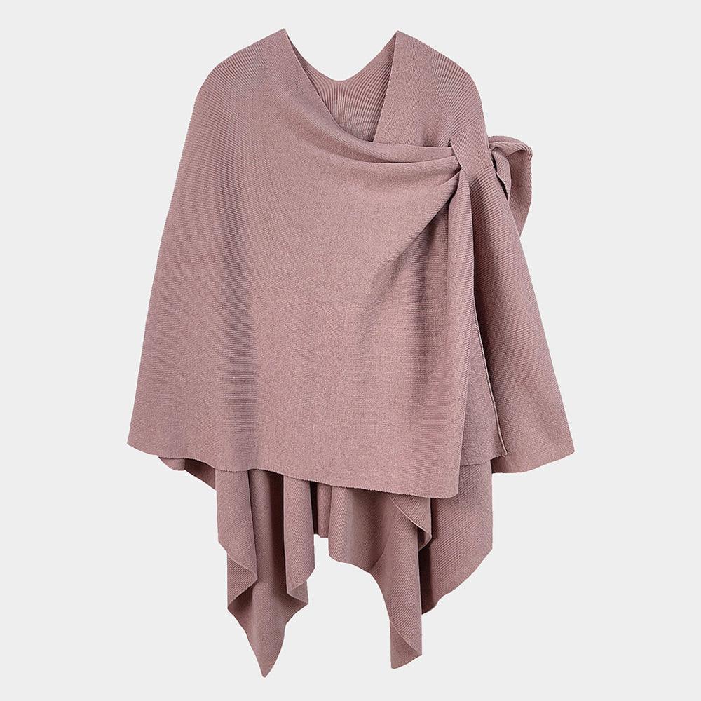 Pink Shoulder Strap Solid Ruana Poncho - Jewelry Store by Erik Rayo