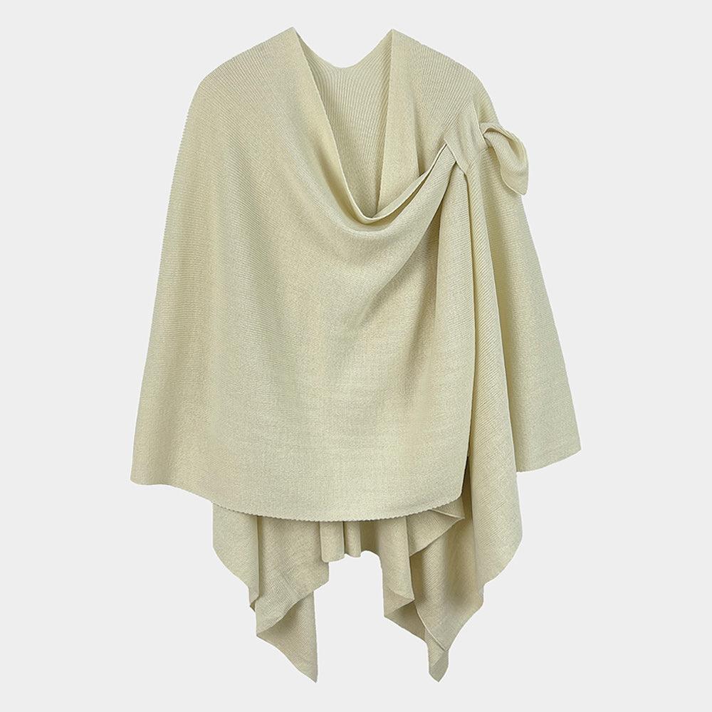 Ivory Shoulder Strap Solid Ruana Poncho - Jewelry Store by Erik Rayo
