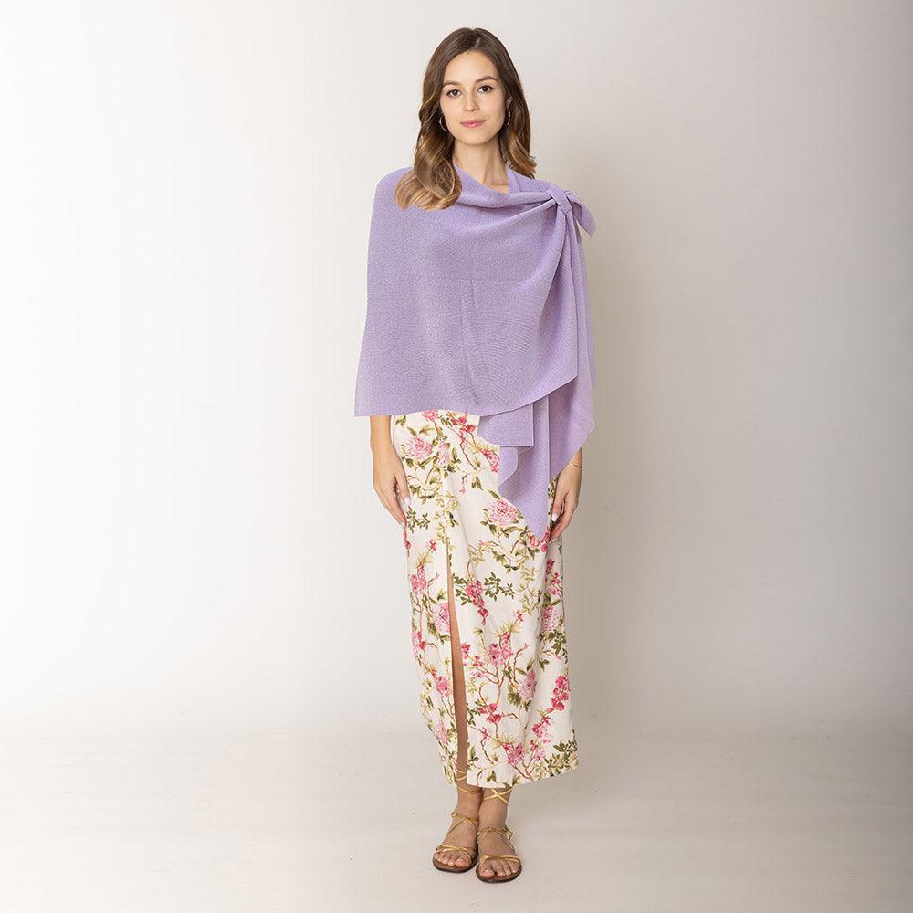Lavender Shoulder Strap Solid Ruana Poncho - Jewelry Store by Erik Rayo