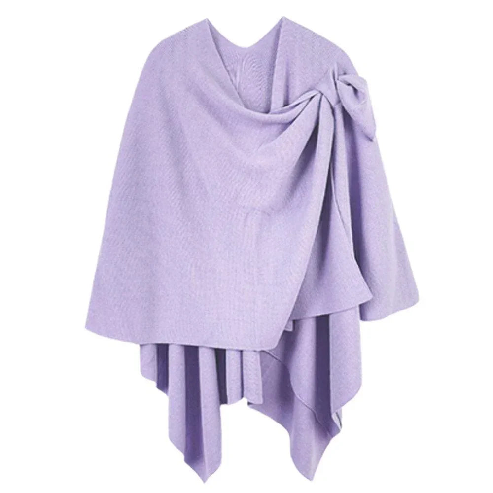 Lavender Shoulder Strap Solid Ruana Poncho - Jewelry Store by Erik Rayo