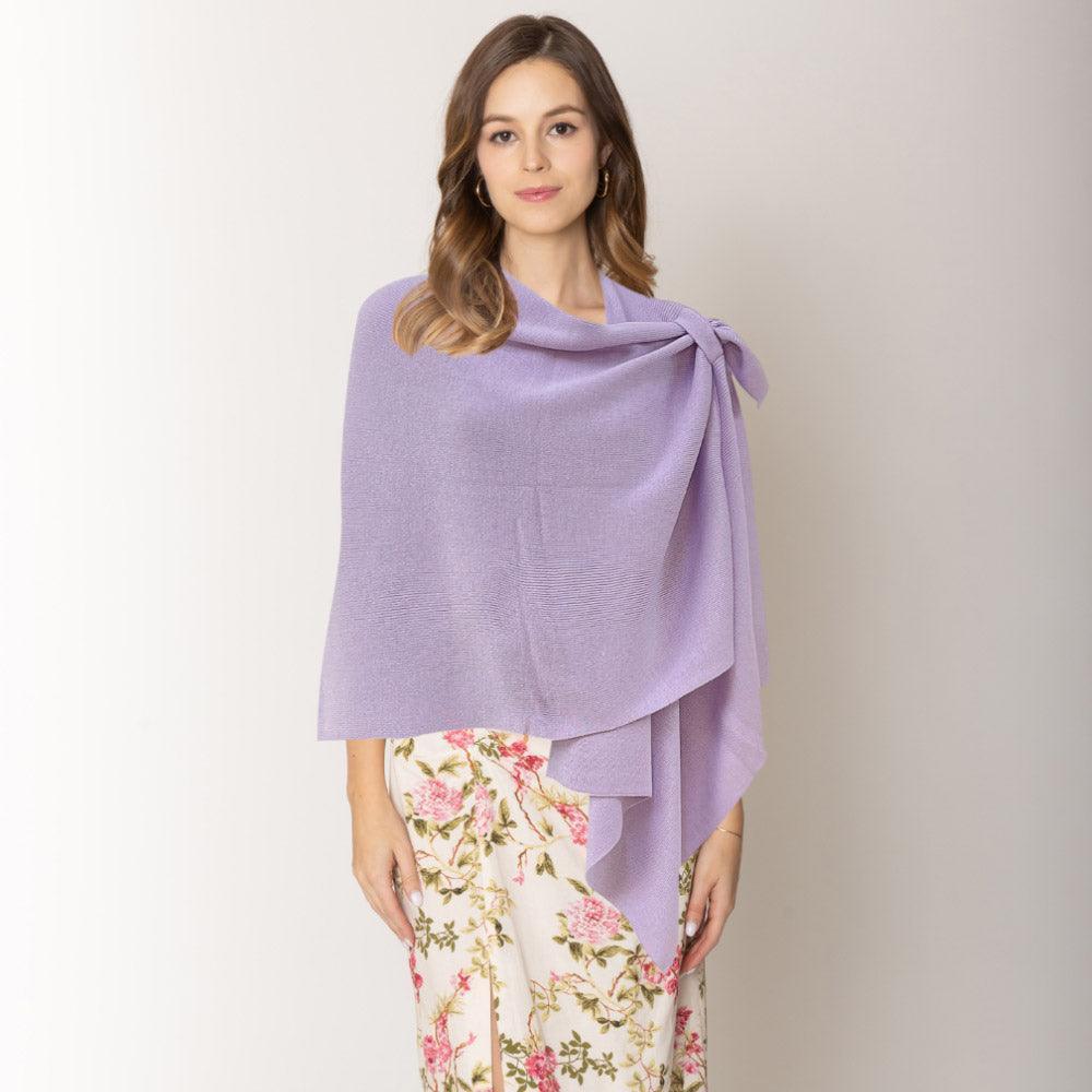 Lavender Shoulder Strap Solid Ruana Poncho - Jewelry Store by Erik Rayo