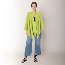 Load image into Gallery viewer, Lime Shoulder Strap Solid Ruana Poncho
