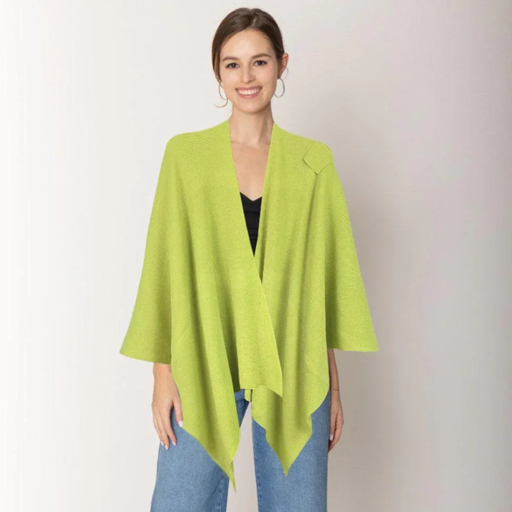 Lime Shoulder Strap Solid Ruana Poncho - Jewelry Store by Erik Rayo