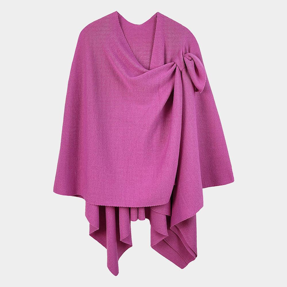 Pink Shoulder Strap Solid Ruana Poncho - Jewelry Store by Erik Rayo