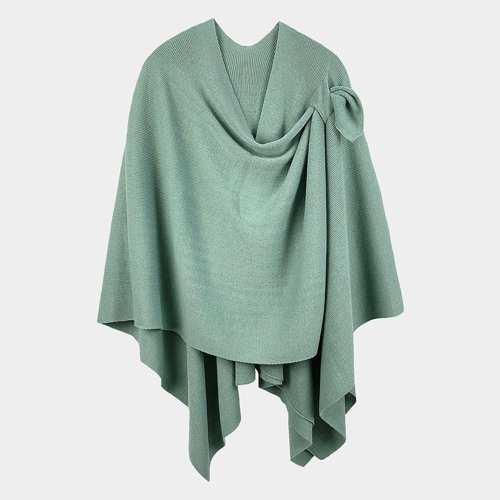 Mint Shoulder Strap Solid Ruana Poncho - Jewelry Store by Erik Rayo