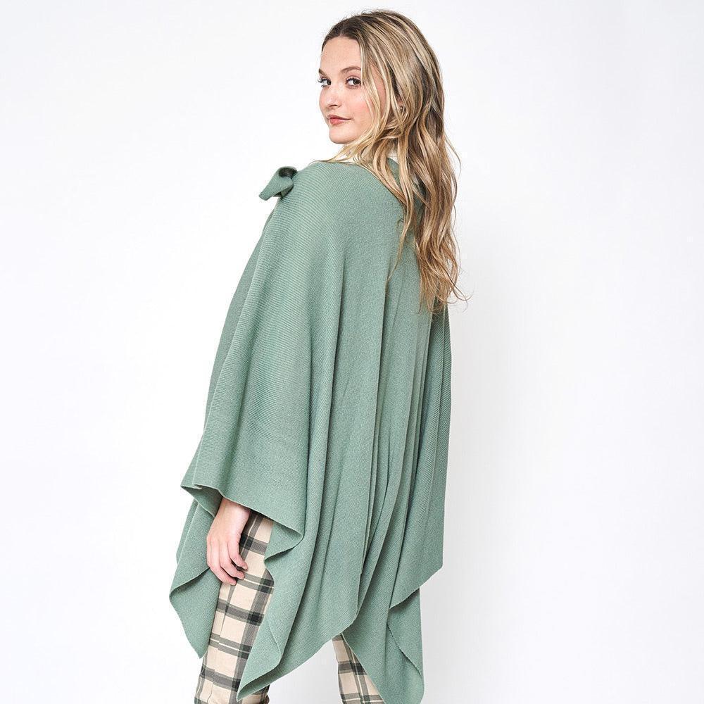 Mint Shoulder Strap Solid Ruana Poncho - Jewelry Store by Erik Rayo