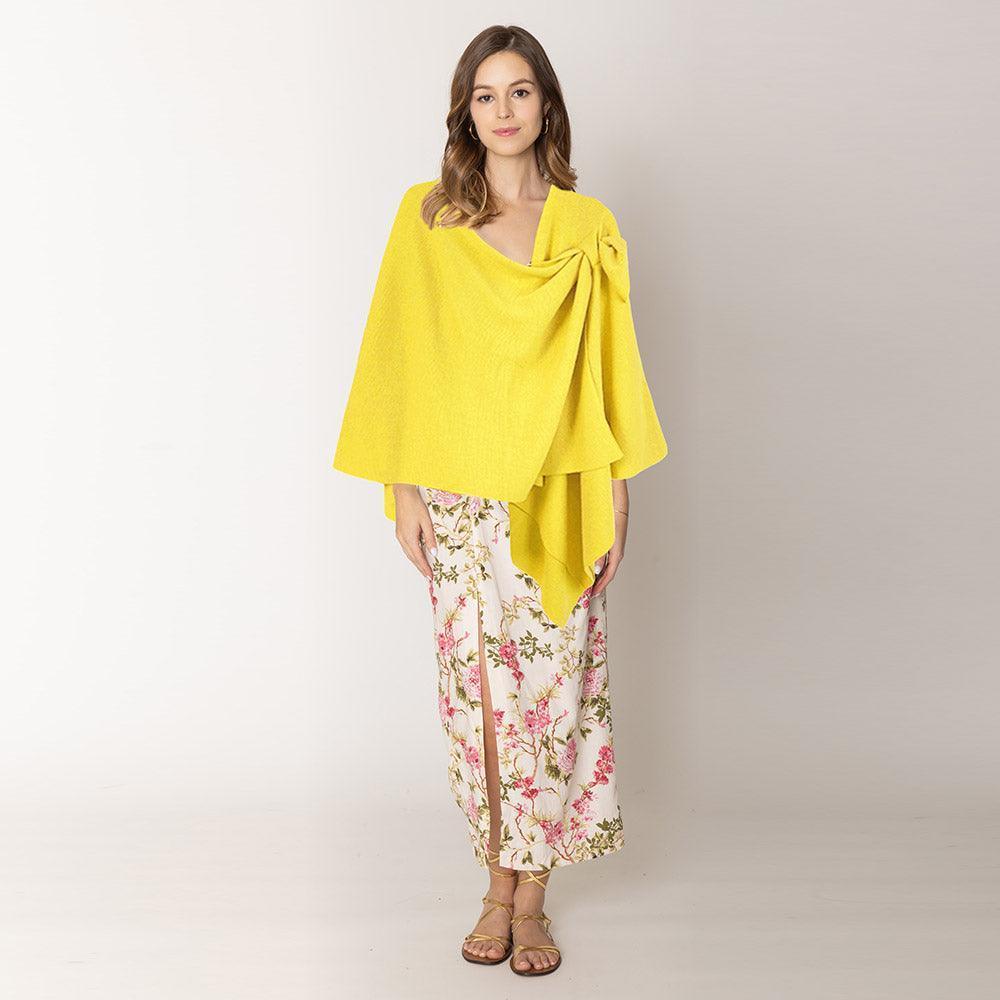 Yellow Shoulder Strap Solid Ruana Poncho - Jewelry Store by Erik Rayo