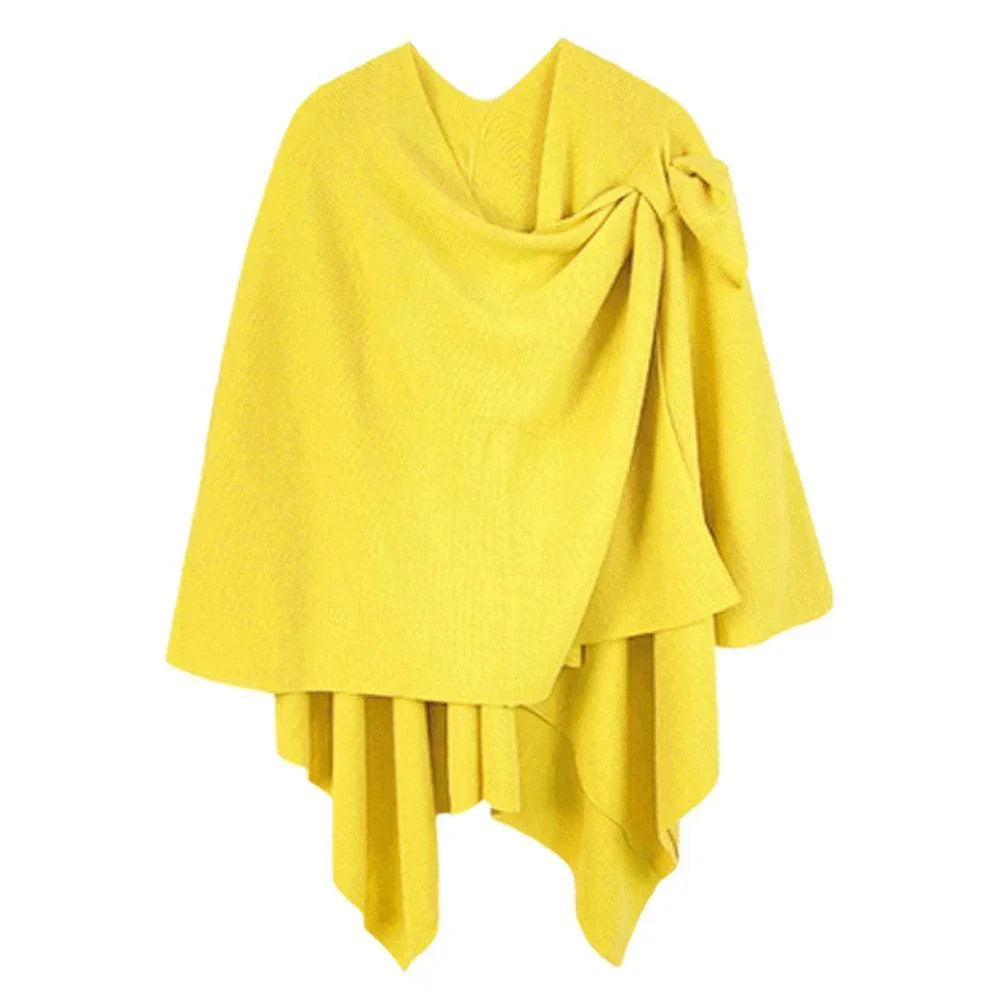 Yellow Shoulder Strap Solid Ruana Poncho - Jewelry Store by Erik Rayo