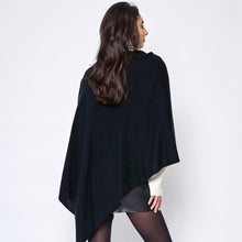 Load image into Gallery viewer, Black Solid Scarf Poncho
