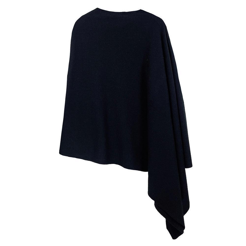 Black Solid Scarf Poncho - Jewelry Store by Erik Rayo