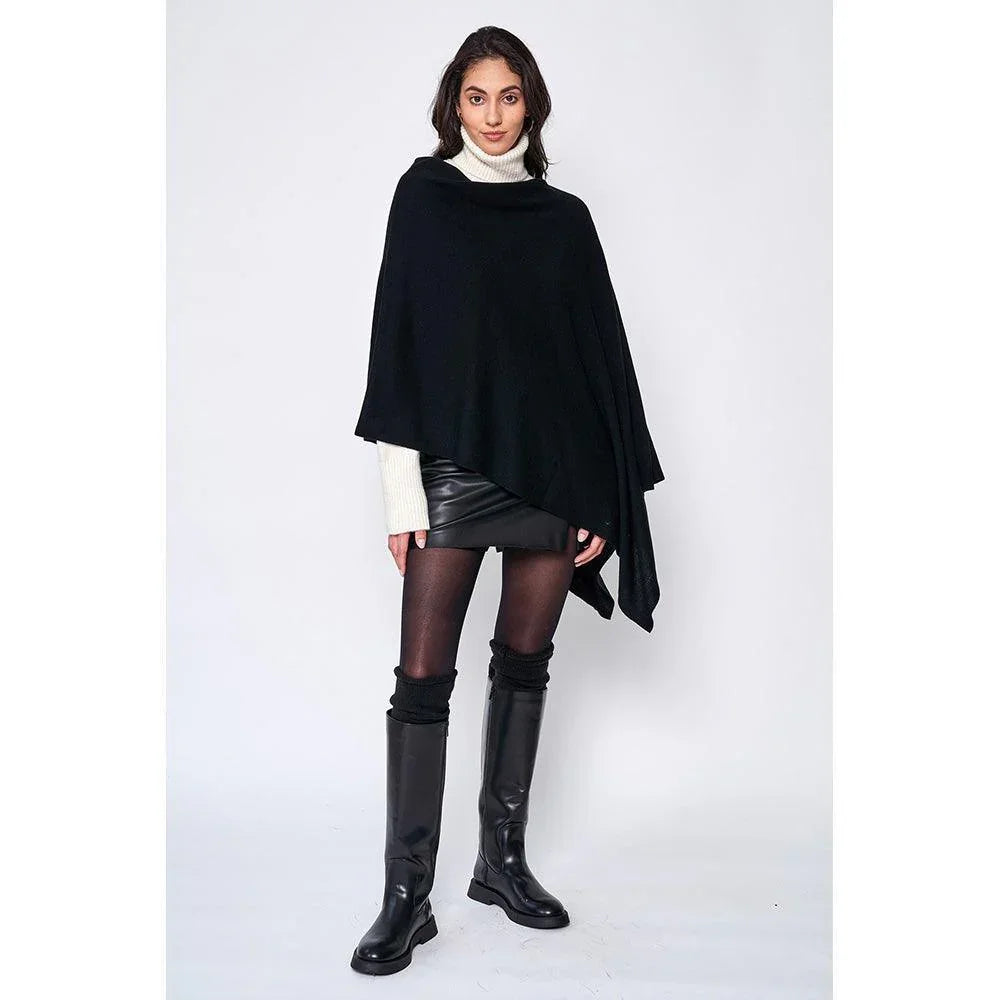 Black Solid Scarf Poncho - Jewelry Store by Erik Rayo