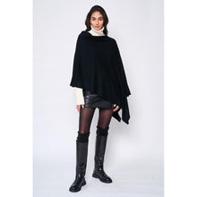 Load image into Gallery viewer, Black Solid Scarf Poncho
