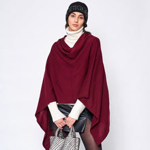 Load image into Gallery viewer, Burgundy Solid Scarf Poncho
