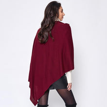 Load image into Gallery viewer, Burgundy Solid Scarf Poncho
