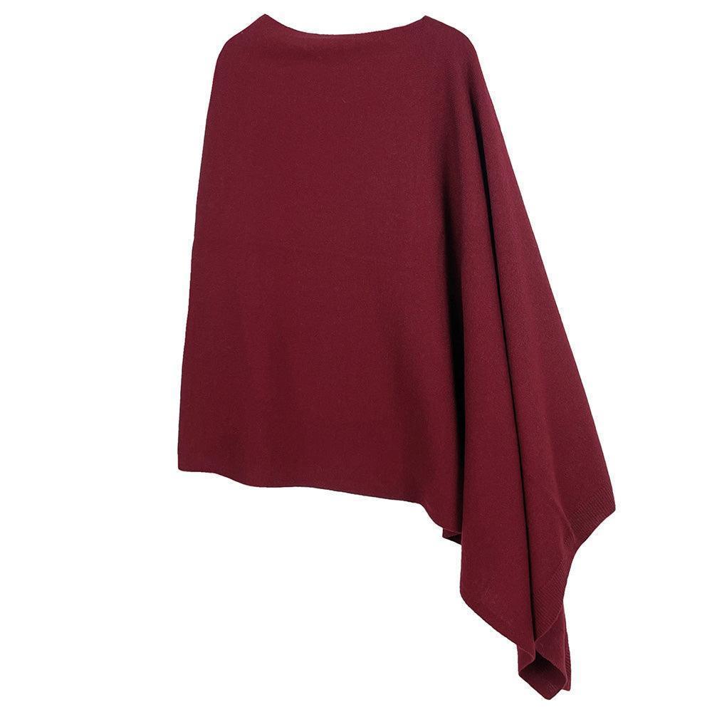 Burgundy Solid Scarf Poncho - Jewelry Store by Erik Rayo