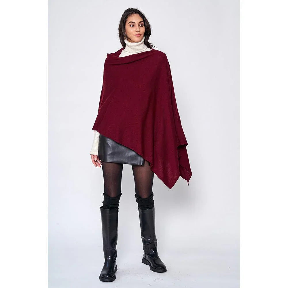 Burgundy Solid Scarf Poncho - Jewelry Store by Erik Rayo