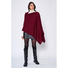 Load image into Gallery viewer, Burgundy Solid Scarf Poncho
