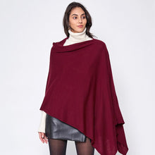 Load image into Gallery viewer, Burgundy Solid Scarf Poncho
