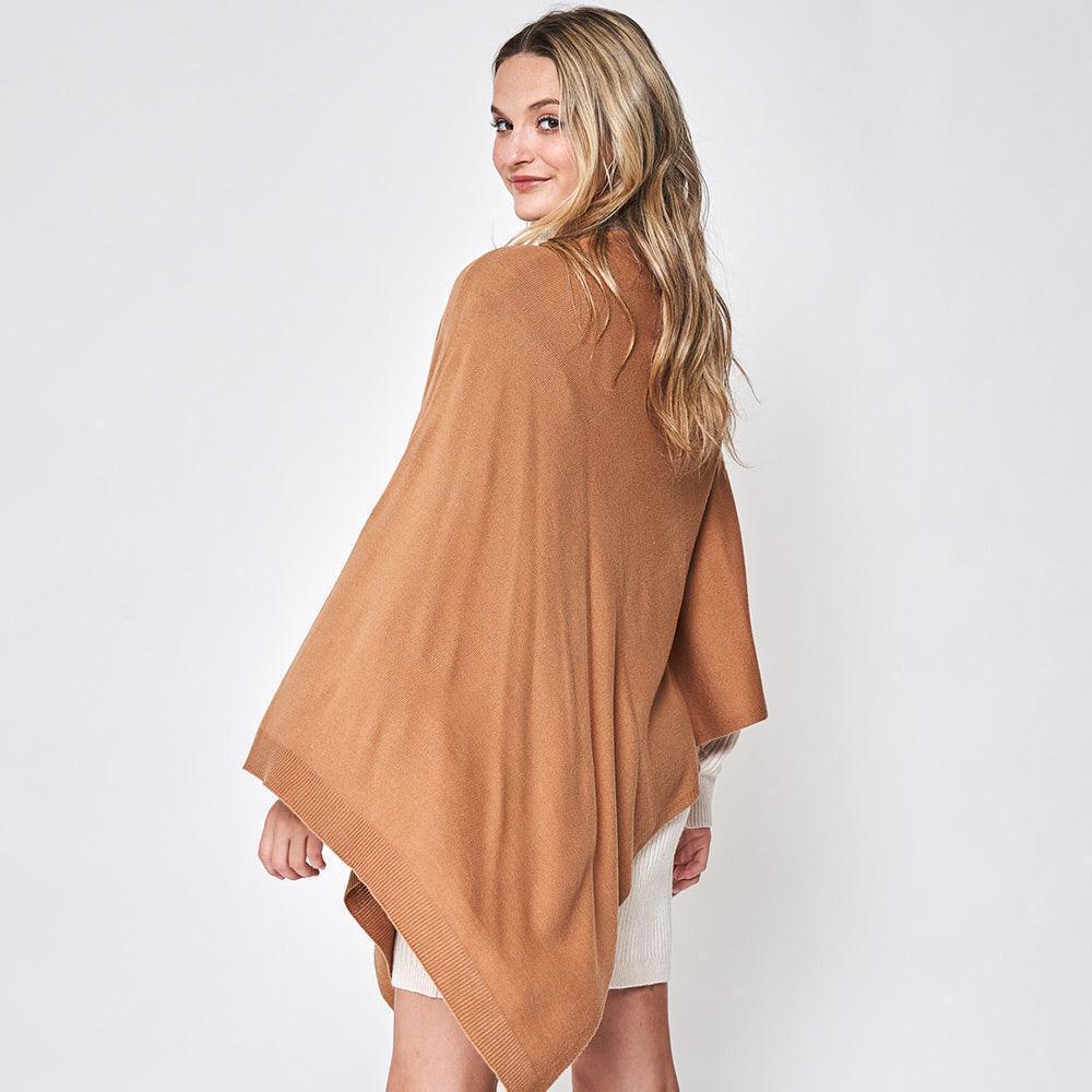 Camel Solid Scarf Poncho - Jewelry Store by Erik Rayo