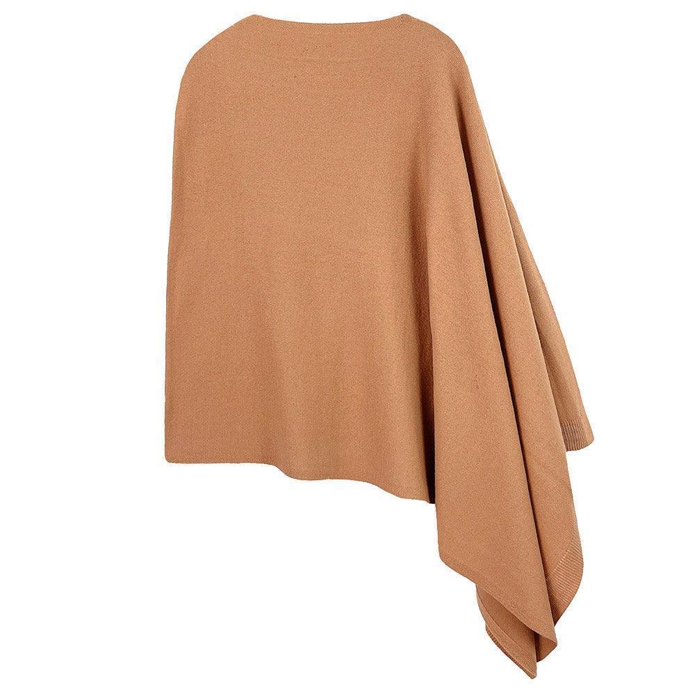 Camel Solid Scarf Poncho - Jewelry Store by Erik Rayo