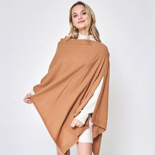 Load image into Gallery viewer, Camel Solid Scarf Poncho
