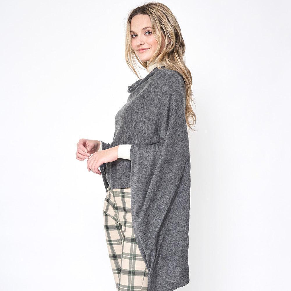 Charcoal Solid Scarf Poncho - Jewelry Store by Erik Rayo