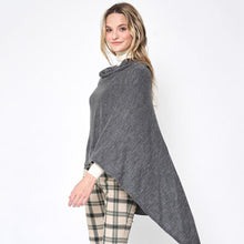 Load image into Gallery viewer, Charcoal Solid Scarf Poncho
