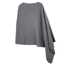 Load image into Gallery viewer, Charcoal Solid Scarf Poncho
