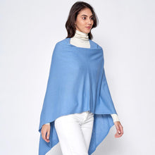 Load image into Gallery viewer, Denim Solid Scarf Poncho
