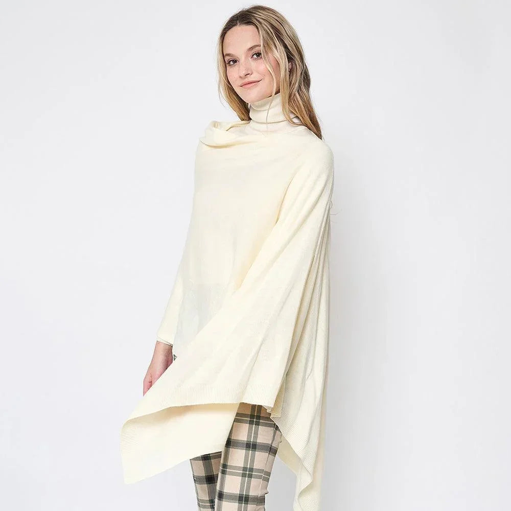 Ivory Solid Scarf Poncho - Jewelry Store by Erik Rayo