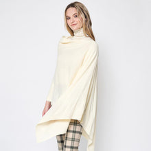 Load image into Gallery viewer, Ivory Solid Scarf Poncho
