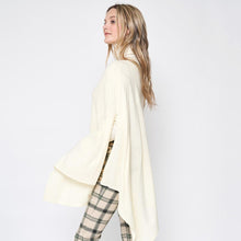 Load image into Gallery viewer, Ivory Solid Scarf Poncho
