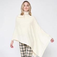 Load image into Gallery viewer, Ivory Solid Scarf Poncho
