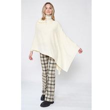 Load image into Gallery viewer, Ivory Solid Scarf Poncho
