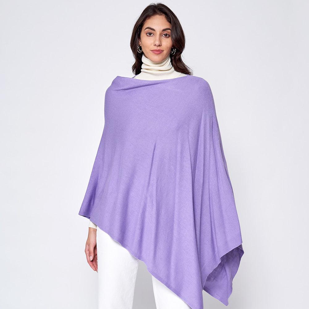 Lavender Solid Scarf Poncho