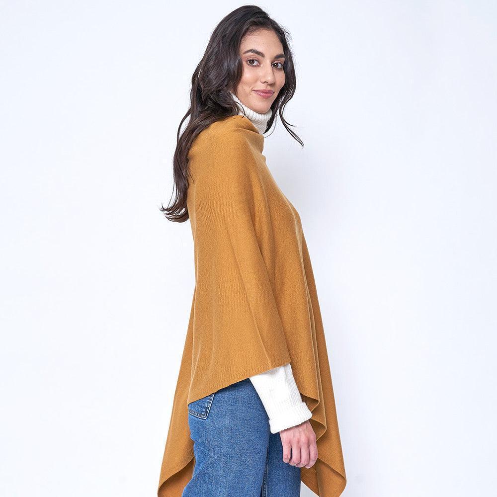 Mustard Solid Scarf Poncho - Jewelry Store by Erik Rayo