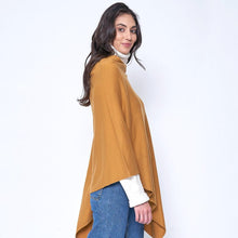 Load image into Gallery viewer, Mustard Solid Scarf Poncho
