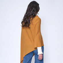 Load image into Gallery viewer, Mustard Solid Scarf Poncho
