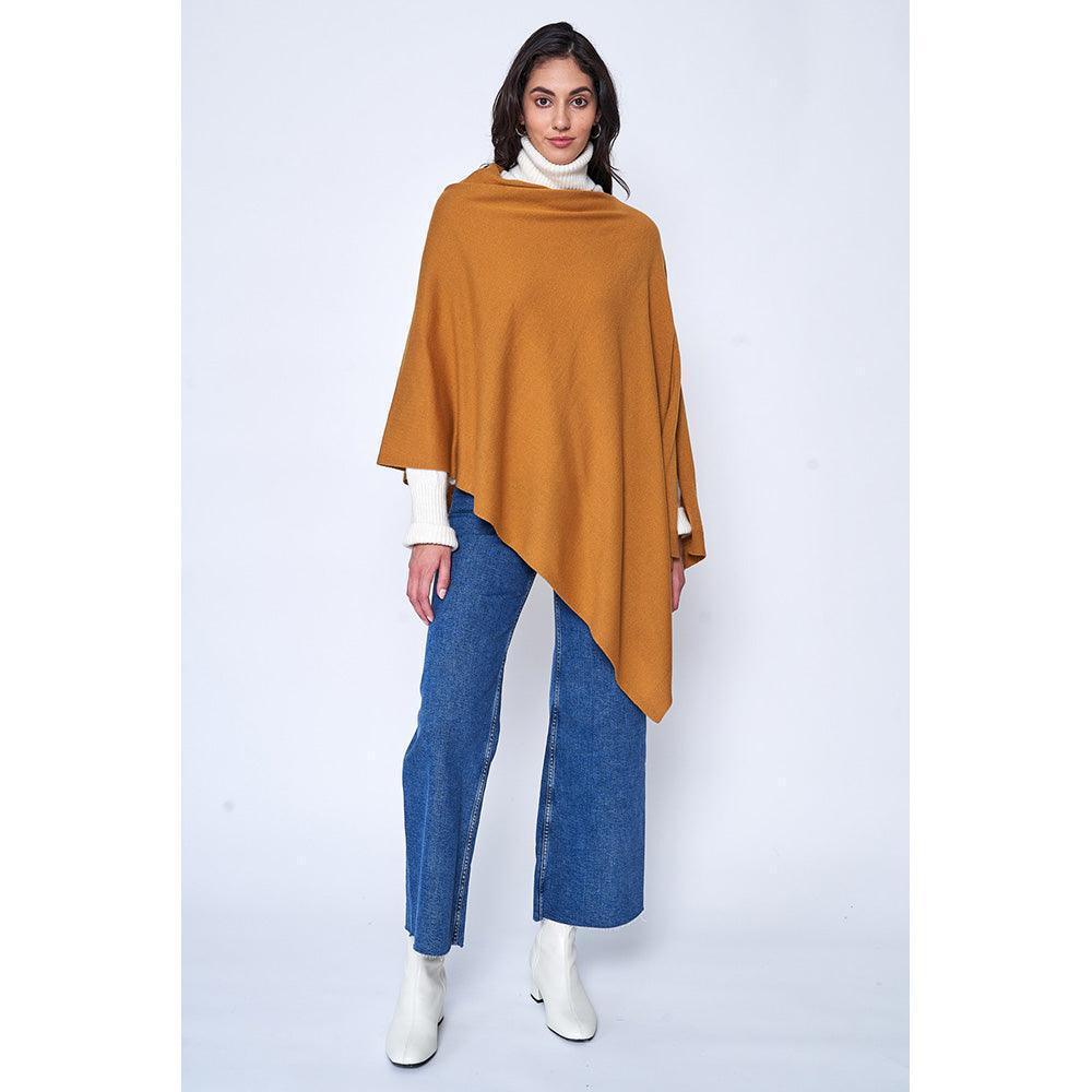 Mustard Solid Scarf Poncho - Jewelry Store by Erik Rayo