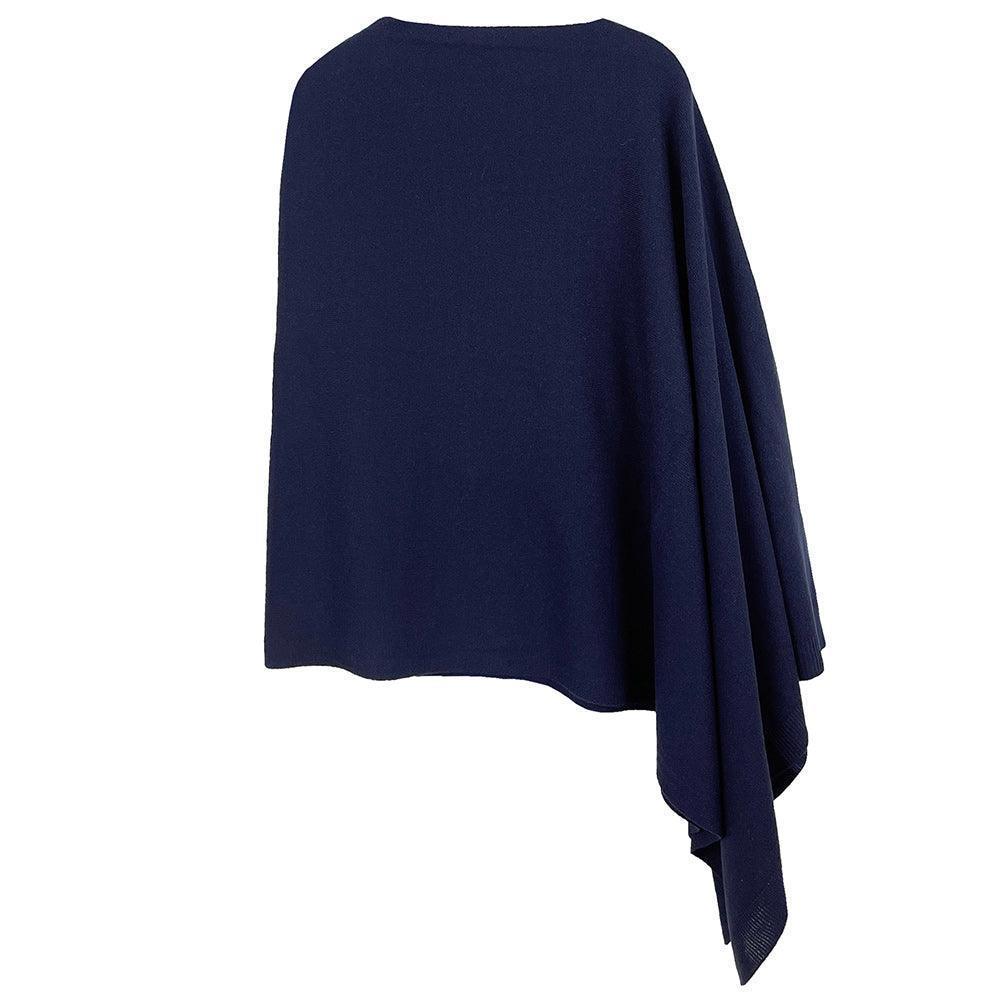 Navy Solid Scarf Poncho - Jewelry Store by Erik Rayo