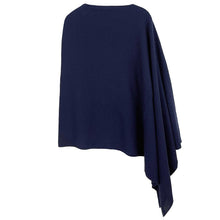 Load image into Gallery viewer, Navy Solid Scarf Poncho
