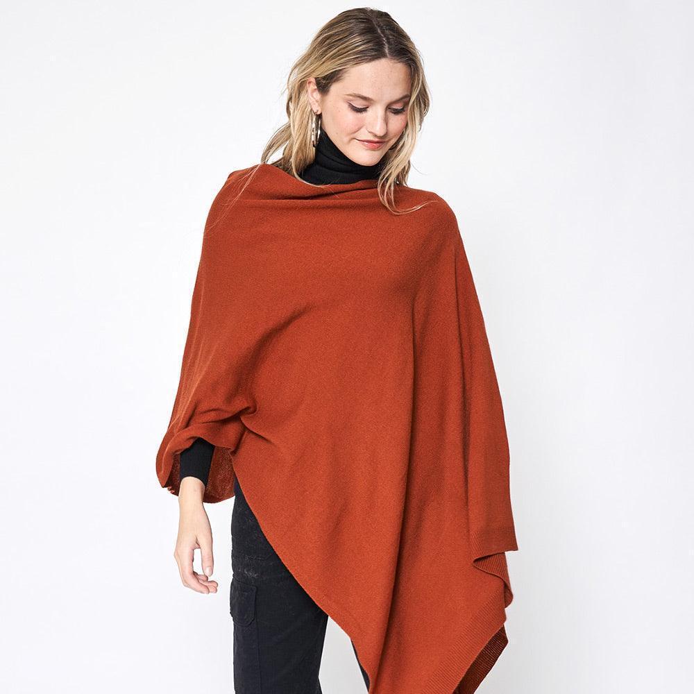Rust Solid Scarf Poncho - Jewelry Store by Erik Rayo